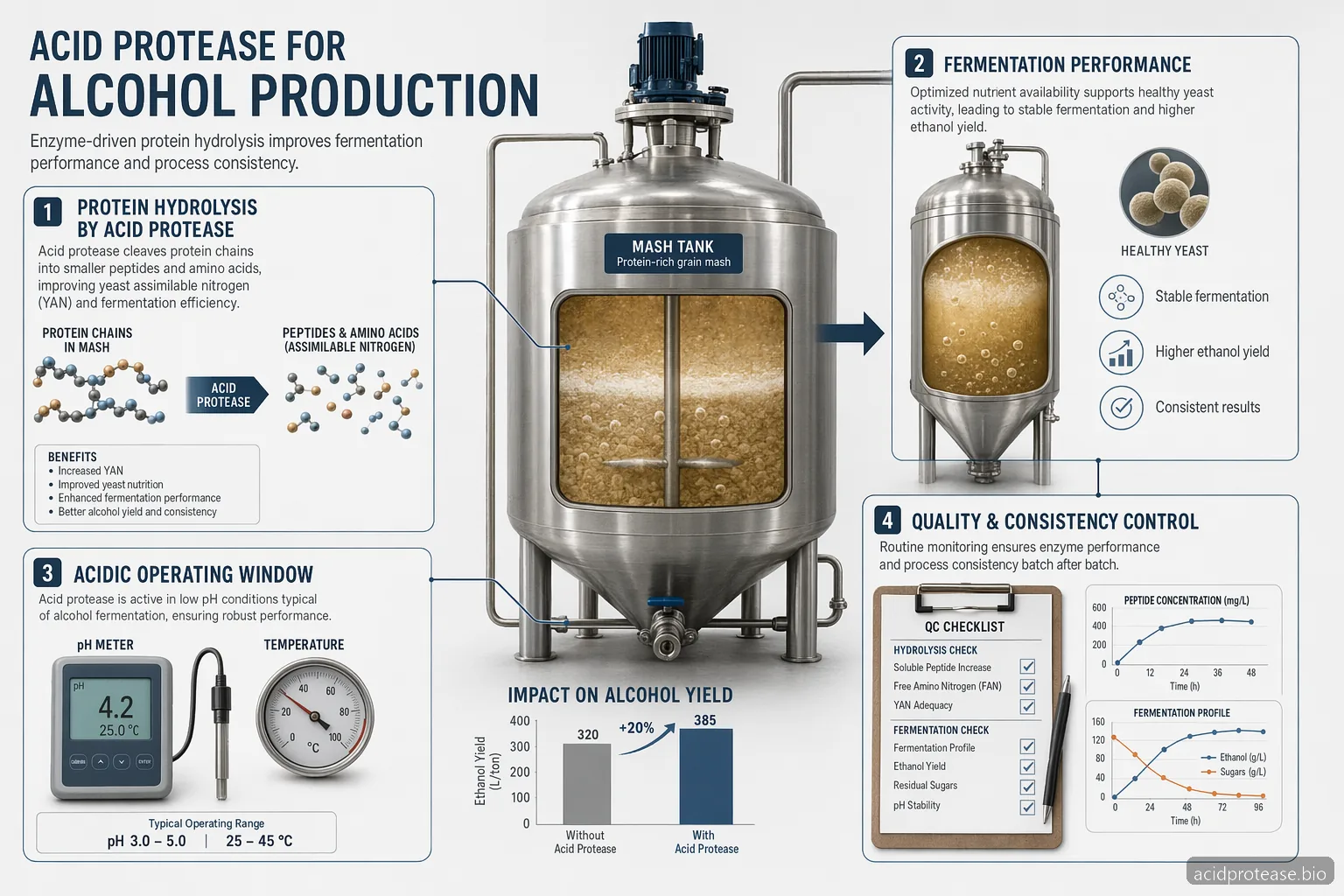 Acid Protease for Alcohol Production — at-a-glance summary