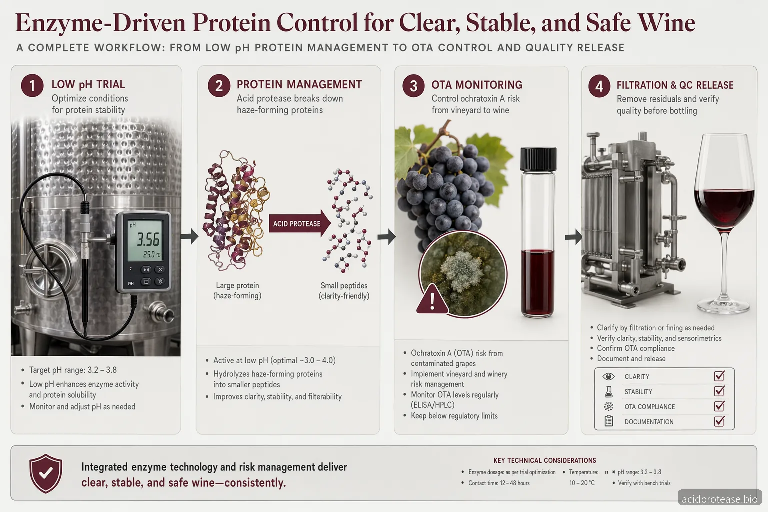 Acid Proteases Ochratoxin A Wine: How to Use Acid Protease in Wine Formulations — at-a-glance summary